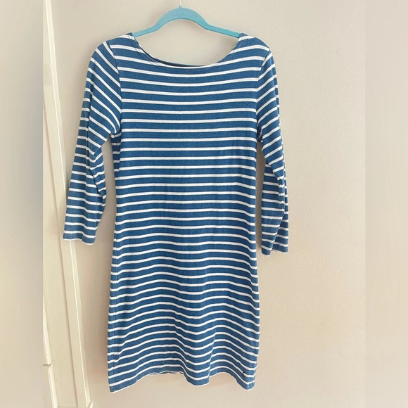 Joules Chambray stripe nautical striped dress size 6 - Picture 1 of 4